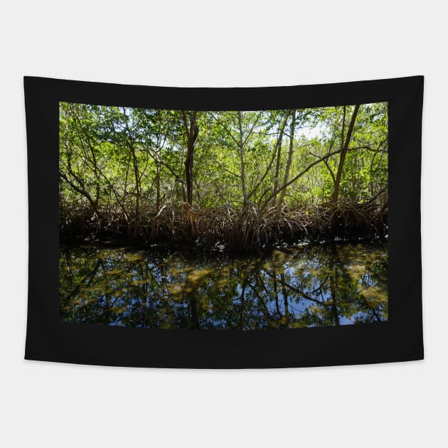 Mangroves Reflecting on Water Tapestry by Sparkleweather