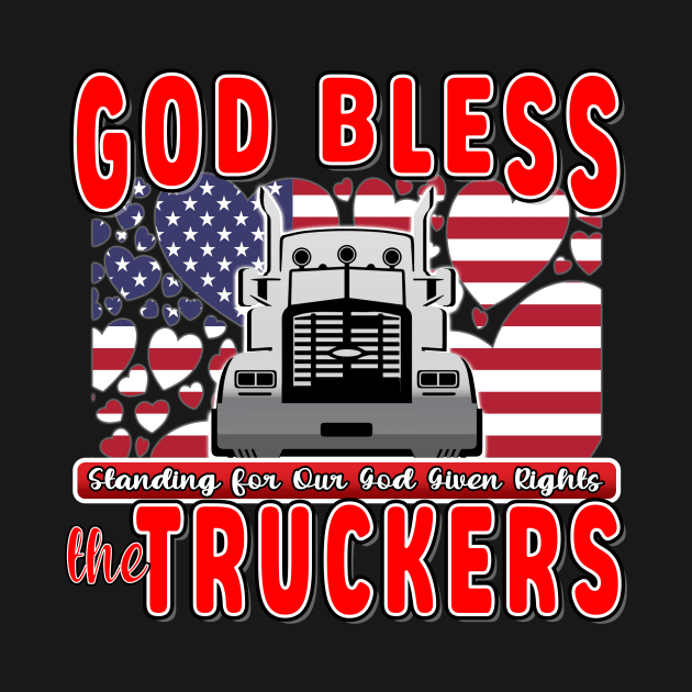 SUPPORT TRUCKERS - USA TRUCKERS FOR FREEDOM CONVOY USA FLAG - FREEDOM CONVOY 2022 by KathyNoNoise