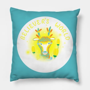 No Texture With Text Pure Bright Colors Version - Believer's World Resident Wopwop 2 Pillow