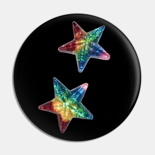 Rainbow glittery stars Pin