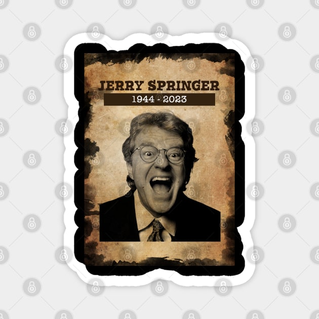 vintage Old Paper 80s Style Jerry springer Magnet by Madesu Art