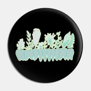 Plant Teeth (Baby Blue and Yellow) Pin