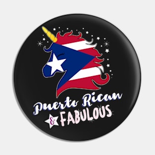 Puerto Rican & Fabulous Unicorn Pin