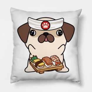 Sushi Chef Pug Pillow