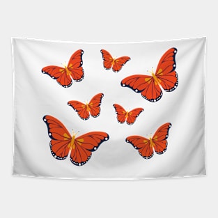 Vintage red butterflies Tapestry