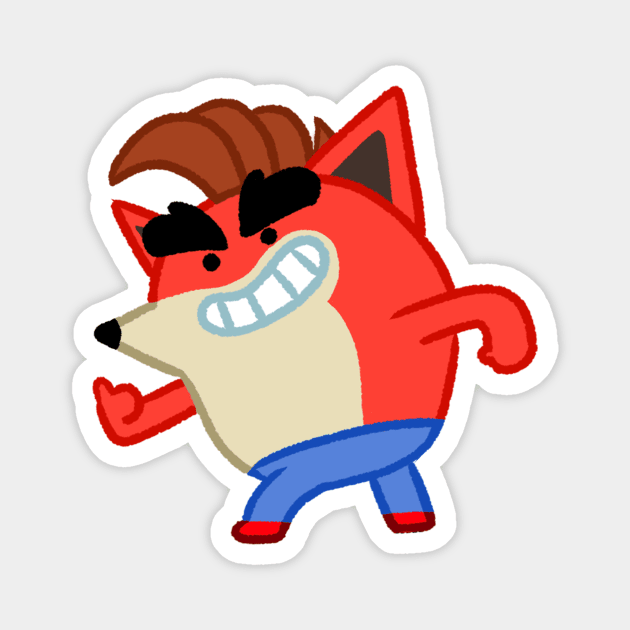 Crash Bandicoot Magnet by drawnbyhanna