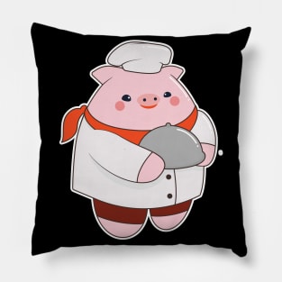 Pig as Cook with Platter Pillow