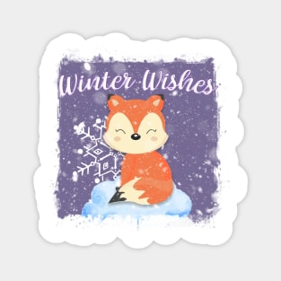 WINTER WISHES FOX Magnet