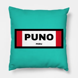 Puno City in Peruvian Flag Pillow