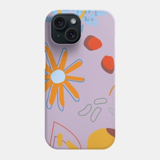 Lilac abstract fruit and floral pattern Phone Case