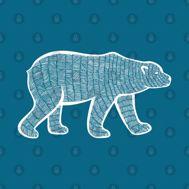 Polar Bear - detailed hand drawn animal design by Green Paladin