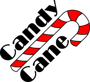 Candy Cane Text Magnet