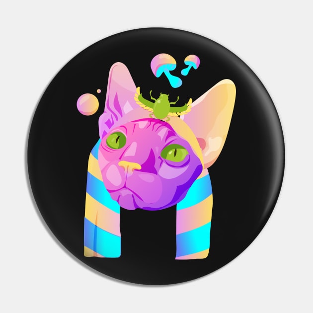 Psychedelic Cat Pin by tatadonets