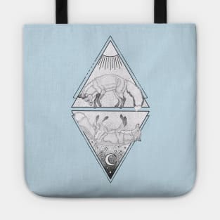 Sun & Moon Fox Geometric design - Sun On Top Tote