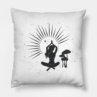 Sitting Mushroom Goddess Pillow