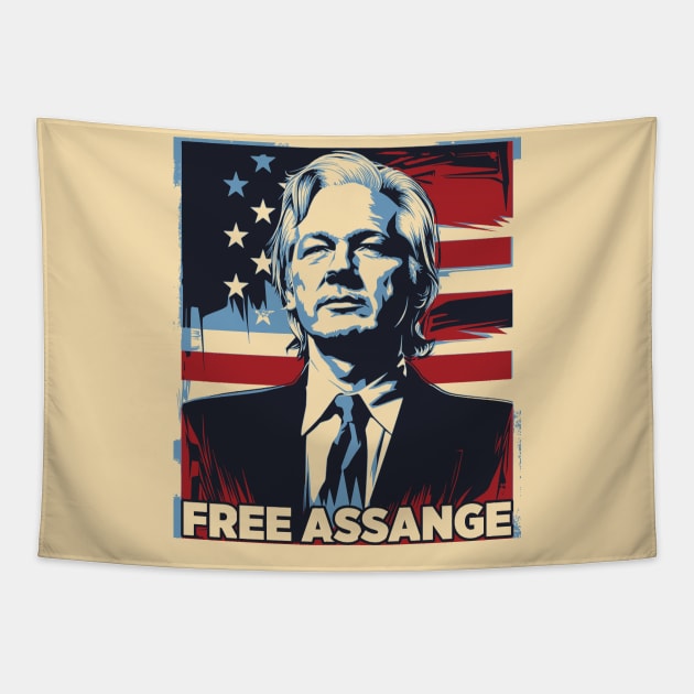 Free Assange Tapestry by StripTees