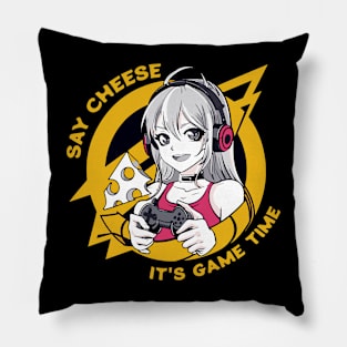 Gamer Girl Power: Cheese & Victory Pillow