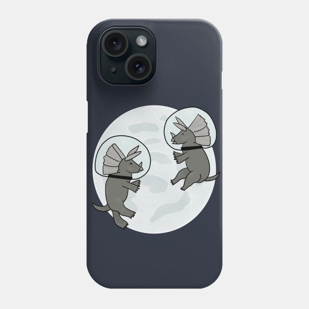 Dinosaurs on the moon Phone Case by Antiope