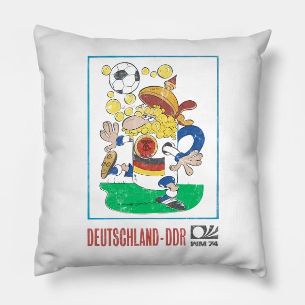 Deutschland DDR  / 70s Vintage-Style Soccer Fan Design Pillow by DankFutura