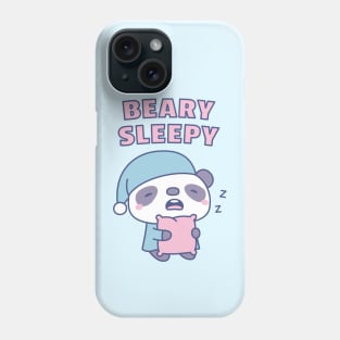 Cute Yawning Panda Beary Sleepy Pun Phone Case