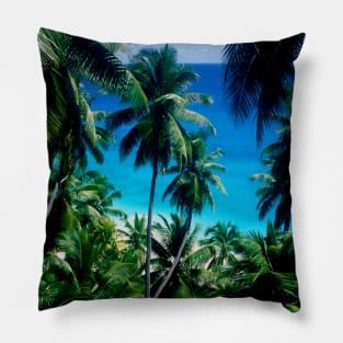 hammock, beach, sea, summer, palm trees, sun, vacation, island, ocean, palm tree, palms, waves, surfing, water, hawaii, sand, sunset, urlaubsreif, caribbean, coast Pillow