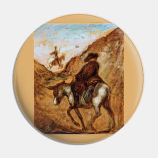 Don Quixote and Sancho Panza by Honoré Daumier Pin