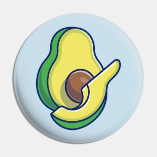 Floating Avocado Slice Cartoon Pin