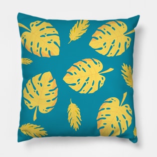 Golden Leaves Pattern Design Pillow