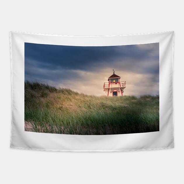 Covehead Lighthouse PEI 8 Tapestry by Robert Alsop