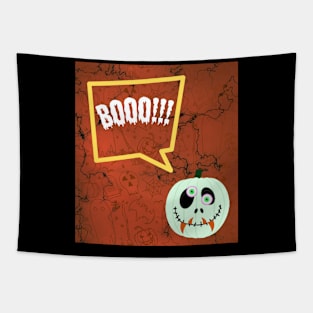 Pumpkin Halloween head Tapestry