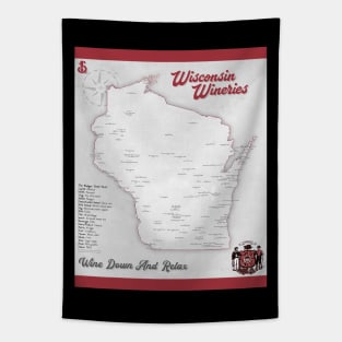 Wisconsin Wineries Map Tapestry