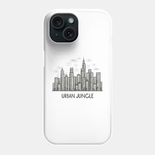 Urban Jungle - Monochrome City Skyline Phone Case