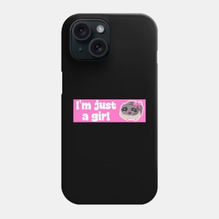 I'm just a girl pink, funny sad hamster meme stickers Phone Case