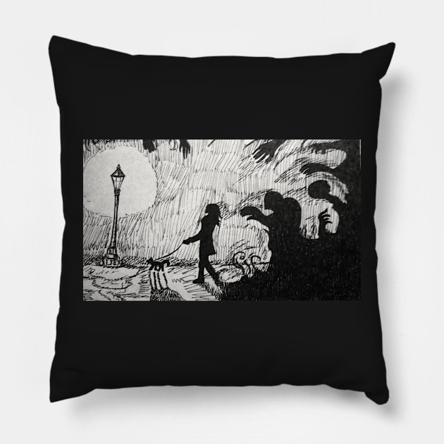 The Shadows' Stroll Pillow by ThatBird