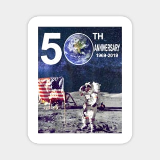 Astronaut Moon Landing 50th Magnet