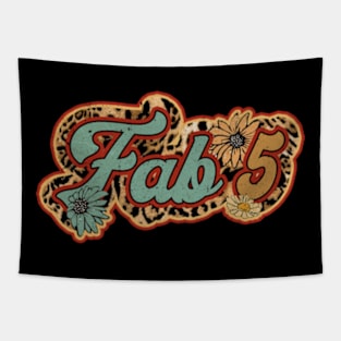 Vintage Fab Proud Name 5 Personalized Birthday Retro Tapestry