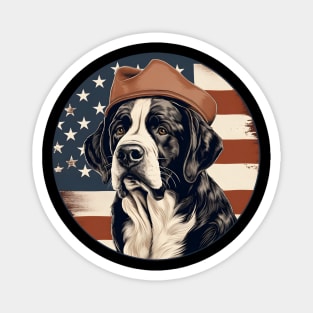 Patriotic Saint Bernard Magnet