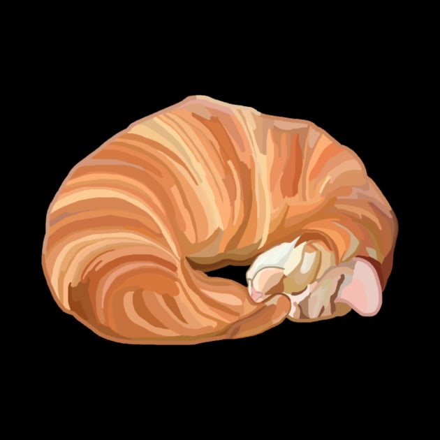 Ginger Orange Croissant Cat by Art by Deborah Camp