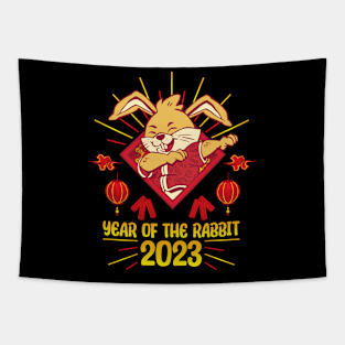 Good Luck Zodiac Happy Chinese New Year of the Rabbit Tapestry