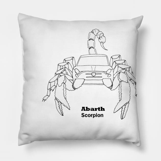 Abarth Scorpion Pillow by atadrawing