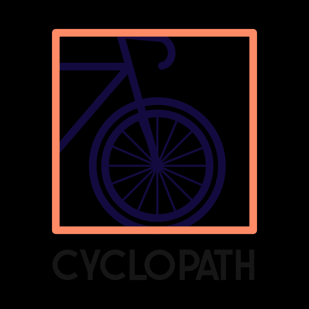 Cyclopath Cycling graphic tshirt by Baldodesign LLC.