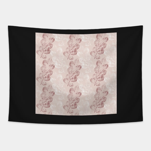 Blush leaves imprints, fallen leaves allover print Tapestry by likapix