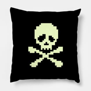 Yellow skull and crossbones punk Pillow