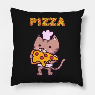 cat eating a pizza Pillow