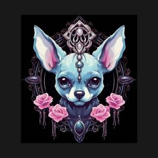 Goth Blue Chihuahua T-Shirt