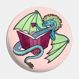 Bookwyrm: A Book Dragon Pin