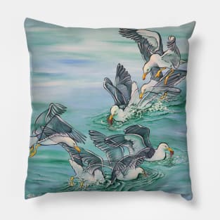 "Kelpigarten" Kelp Gulls Pillow