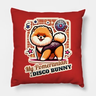 Pomeranian Disco Bunny Pillow