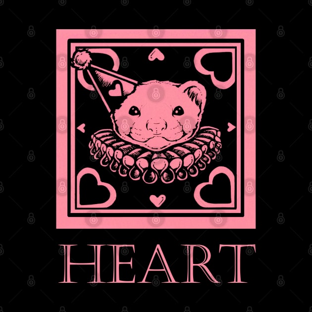 Love Ferret In Pink - Heart Quote - Borderless Version by Nat Ewert Art