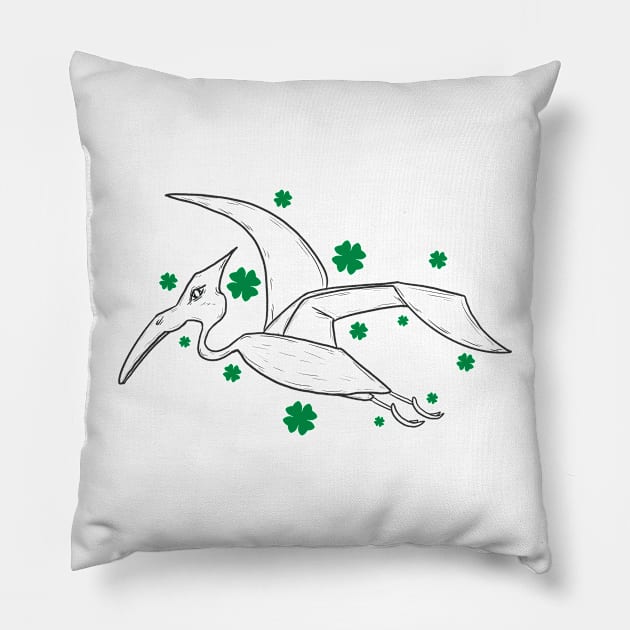 Shamrock dino Pillow by Xatutik-Art